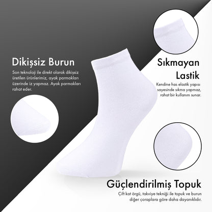 Lion Monroe Saf Bambu Erkek Yarım Konç Düz Çorap Dikişsiz Premium Kutulu 6'lı
