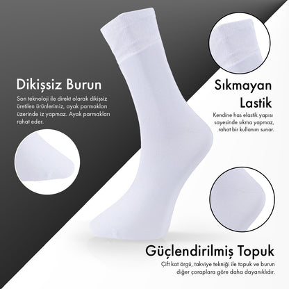 Lion Monroe Saf Bambu Erkek Tenis Uzun Düz Çorap Dikişsiz Premium Nefes Alabilir Hediye Kutulu 6'lı