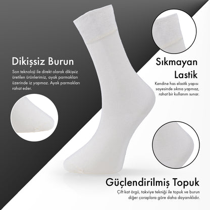 Lion Monroe Saf Bambu Erkek Tenis Uzun Düz Çorap Dikişsiz Premium Nefes Alabilir Hediye Kutulu 6'lı