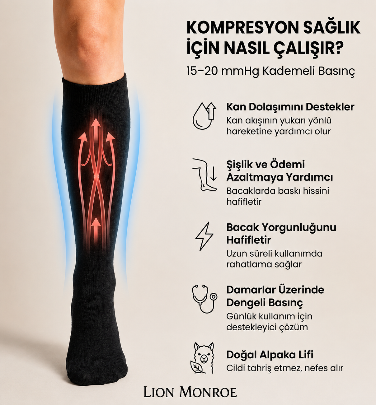 Alpaka Kompresyon Çorap
